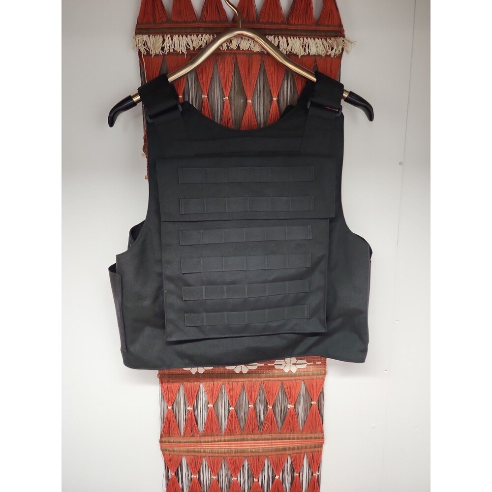 Male Standard Tactical Armor Carrier Vest Black Adjustable O/S S ~ XL No Plates